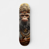 Rey Mono Chino con Mirada Seria Decisiva Skateboard (Vorne)