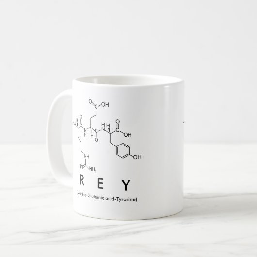 Rey Peptidname Tasse (Vorderseite Links)