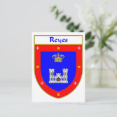 Reyes Coat of Arms/Familienwappen Postkarte (Stehend Vorderseite)