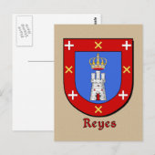 Reyes Family Heraldic Shield Postkarte (Vorne/Hinten)