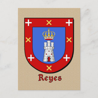 Reyes Family Heraldic Shield Postkarte