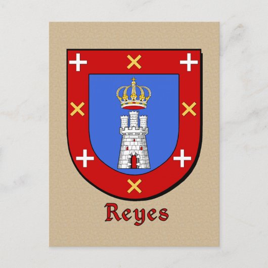 Reyes Family Heraldic Shield Postkarte (Vorderseite)