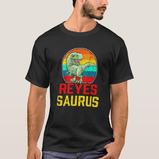 Reyes Saurus Wiedersehen Nachname Team Custom T-Shirt (Vorderseite)