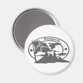 Reykjavik Briefmarke Magnet (Vorderseite/Rückseite)