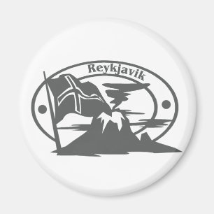 Reykjavik-Briefmarke Magnet
