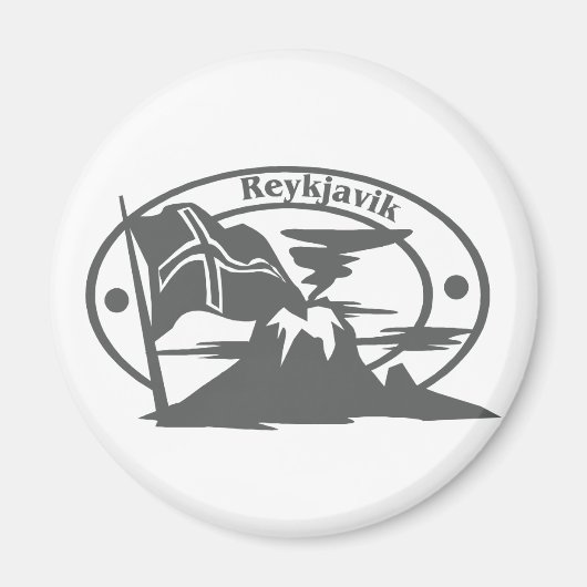 Reykjavik Briefmarke Magnet (Vorne)
