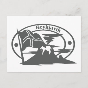 Reykjavik Briefmarke Postkarte