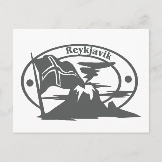 Reykjavik Briefmarke Postkarte (Vorderseite)
