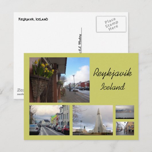 Reykjavik Collage Postkarte (Vorne/Hinten)