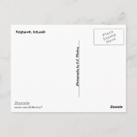 Reykjavik Collage Postkarte (Rückseite)