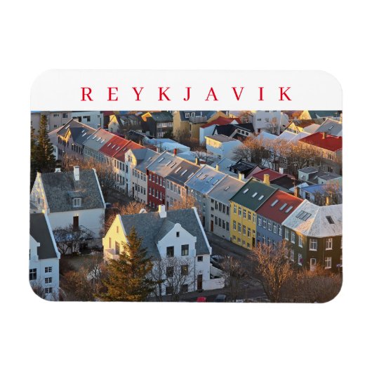 Reykjavik-Dachlandschaft-Kühlschrankmagnet Magnet (Horizontal)