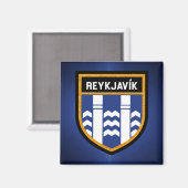 Reykjavík-Flagge Magnet (Vorderseite/Rückseite)