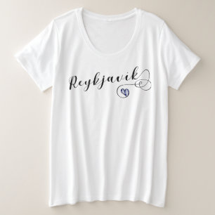 Reykjavík Heart, Island Große Größe T-Shirt