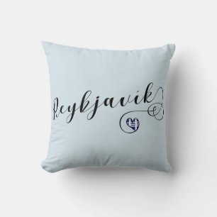 Reykjavík Heart Throw Cushion, Island Kissen