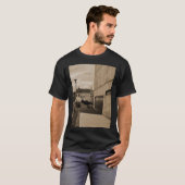 Reykjavik Icealnd Sepia Fotografie Hallgrímskirkja T-Shirt (Vorne ganz)