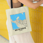 Reykjavik, Iceland City Map Tote Bag Tragetasche
