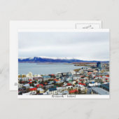 Reykjavik Iceland Rooftop Mountains Postcard Postkarte (Vorne/Hinten)