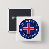 Reykjavik Island Button (Vorne & Hinten)