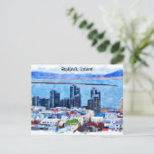 Reykjavík Island City View Postkarte (Stehend Vorderseite)