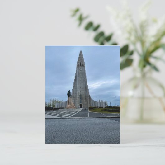 Reykjavik Island Hallgrimskirkja Kathedrale Foto Postkarte (Stehend Vorderseite)