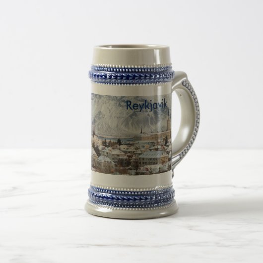 Reykjavik, Island im Winter Bierglas (VorderseiteRechts)