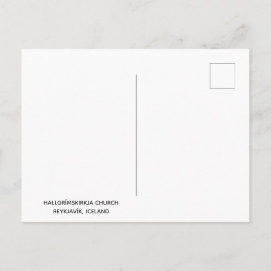 Reykjavik Island Isländische Kirche Wasserfarbe Postkarte (Rückseite)