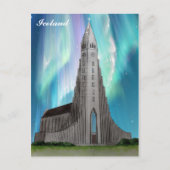 Reykjavik Island Isländische Kirche Wasserfarbe Postkarte (Vorderseite)