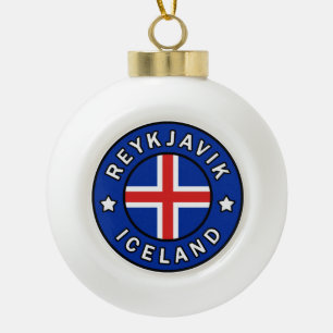 Reykjavik Island Keramik Kugel-Ornament
