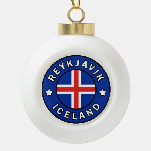 Reykjavik Island Keramik Kugel-Ornament (Vorderseite)