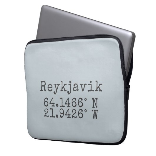 Reykjavik Island Latitude Longitude Laptopschutzhülle (Vorderseite Links)