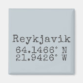 Reykjavik Island Latitude Longitude Magnet (Vorne)