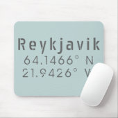 Reykjavik Island Latitude Longitude Mousepad (Mit Mouse)