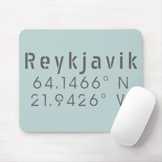 Reykjavik Island Latitude Longitude Mousepad (Mit Mouse)
