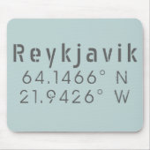 Reykjavik Island Latitude Longitude Mousepad (Vorne)