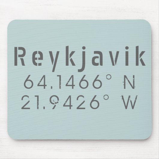 Reykjavik Island Latitude Longitude Mousepad (Vorne)