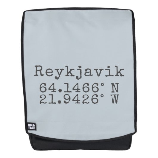 Reykjavik Island Latitude Longitude Rucksack (Vorderseite)