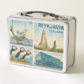 Reykjavik Island Multiview Metall Brotdose (Rückseite)