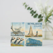 Reykjavik Island Multiview Postkarte (Stehend Vorderseite)