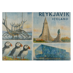 Reykjavik Island Multiview Schneidebrett