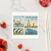 Reykjavik Island Multiview  Serviette (Beispiel)