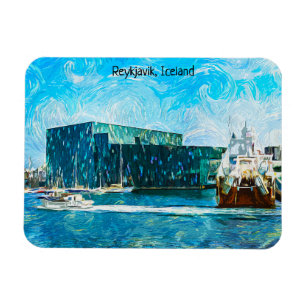 Reykjavik Island Oil Paint Magnet