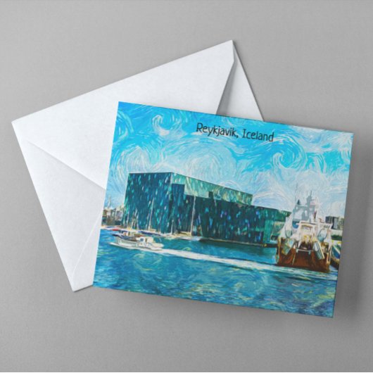 Reykjavik Island Oil Paint Postkarte