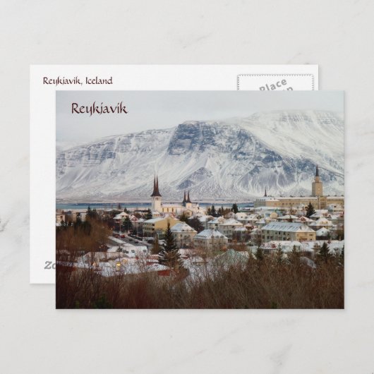 Reykjavik, Island Postkarte (Vorne/Hinten)