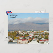 Reykjavík, Island Postkarte (Vorne/Hinten)