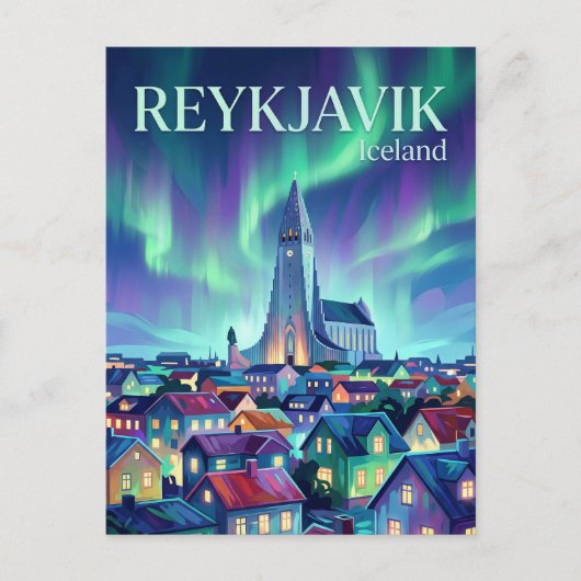 Reykjavík Island Postkarte (Vorderseite)