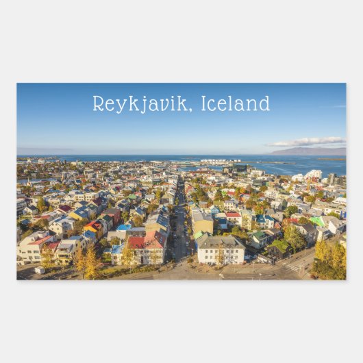 Reykjavik Island Rechteckiger Aufkleber (Vorderseite)