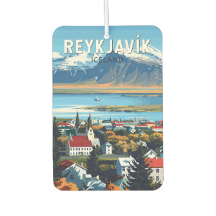 Reykjavík Island Reise Kunst Vintage Autolufterfrischer