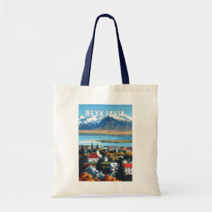 Reykjavík Island Reise Kunst Vintage Tragetasche