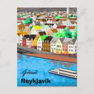 Reykjavik Island Reise Postkarte, Reykjavik Postka Postkarte