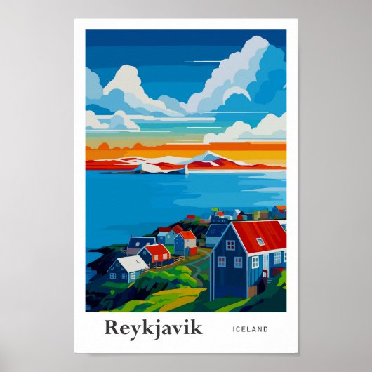 Reykjavik Island Reisen Kunst, Dichtung und Musik Poster (Vorne)